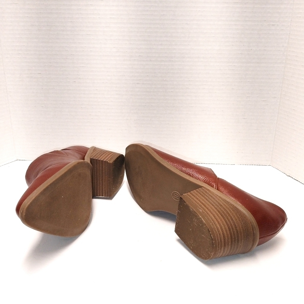 Cynthia Rowley Red Leather Slip-On Block Heel Shoes | D’Orsa shoes size: 10 - Picture 5 of 7